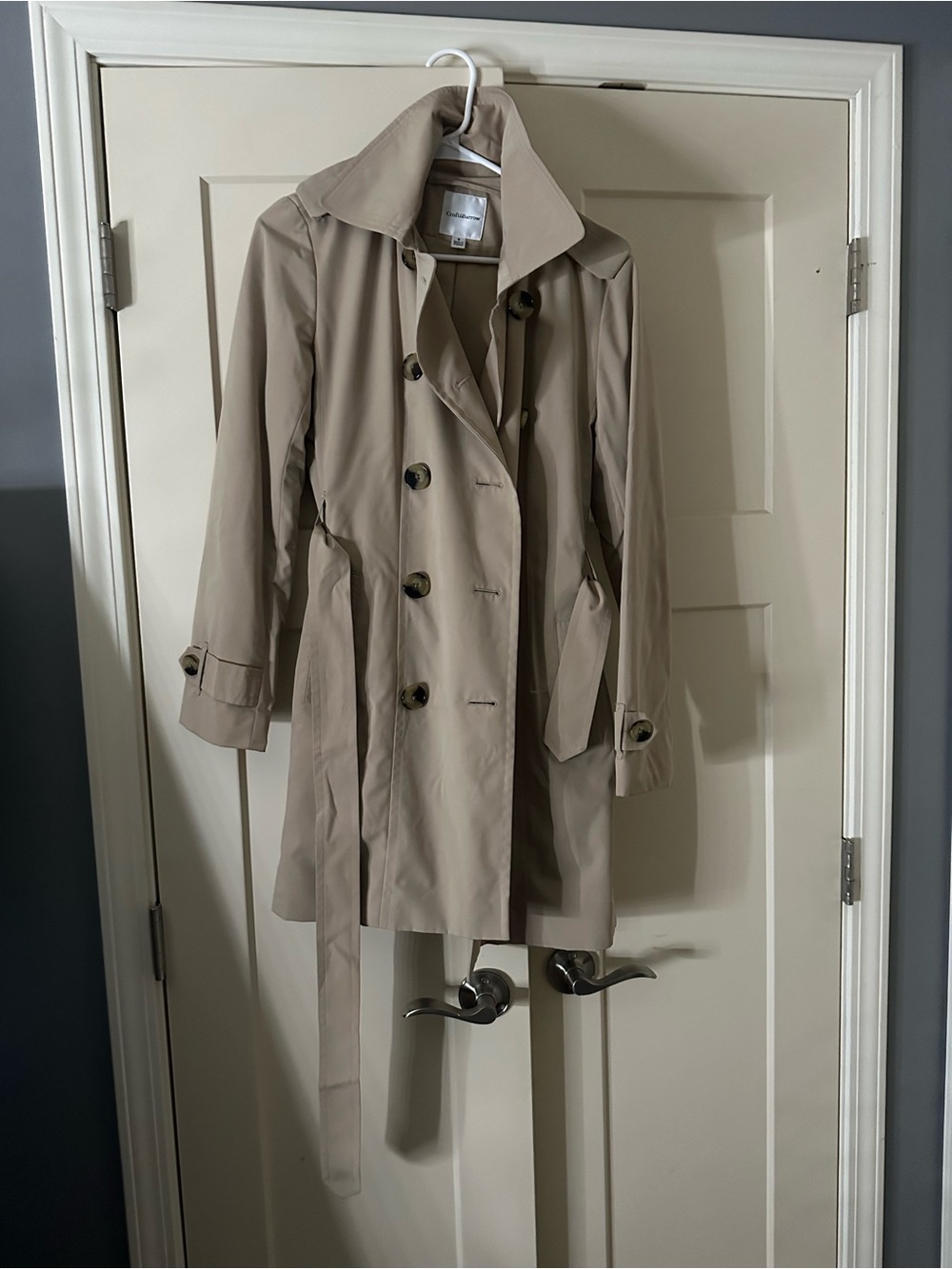 croft & barrow Beige Double-Breasted Trench Coat